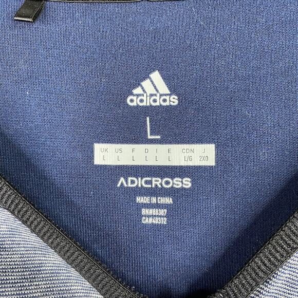 Adidas Adicross Jacket Mens L Blue Heather Golf Coach Performance Outerwear - Picture 4 of 10